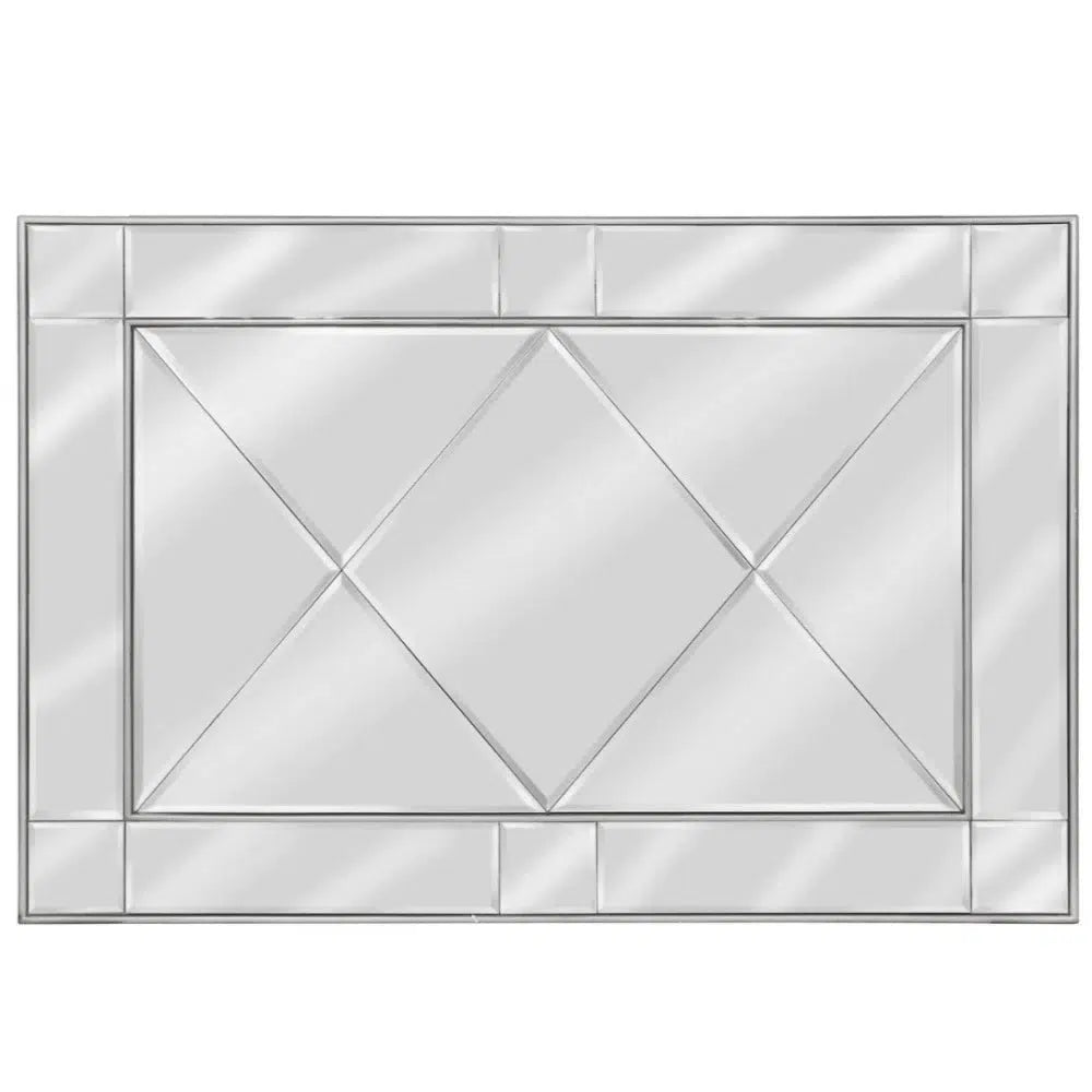 Sahara mirror With cross X Design and cut glass patterns-Mirrors-Renaissance Design Studio