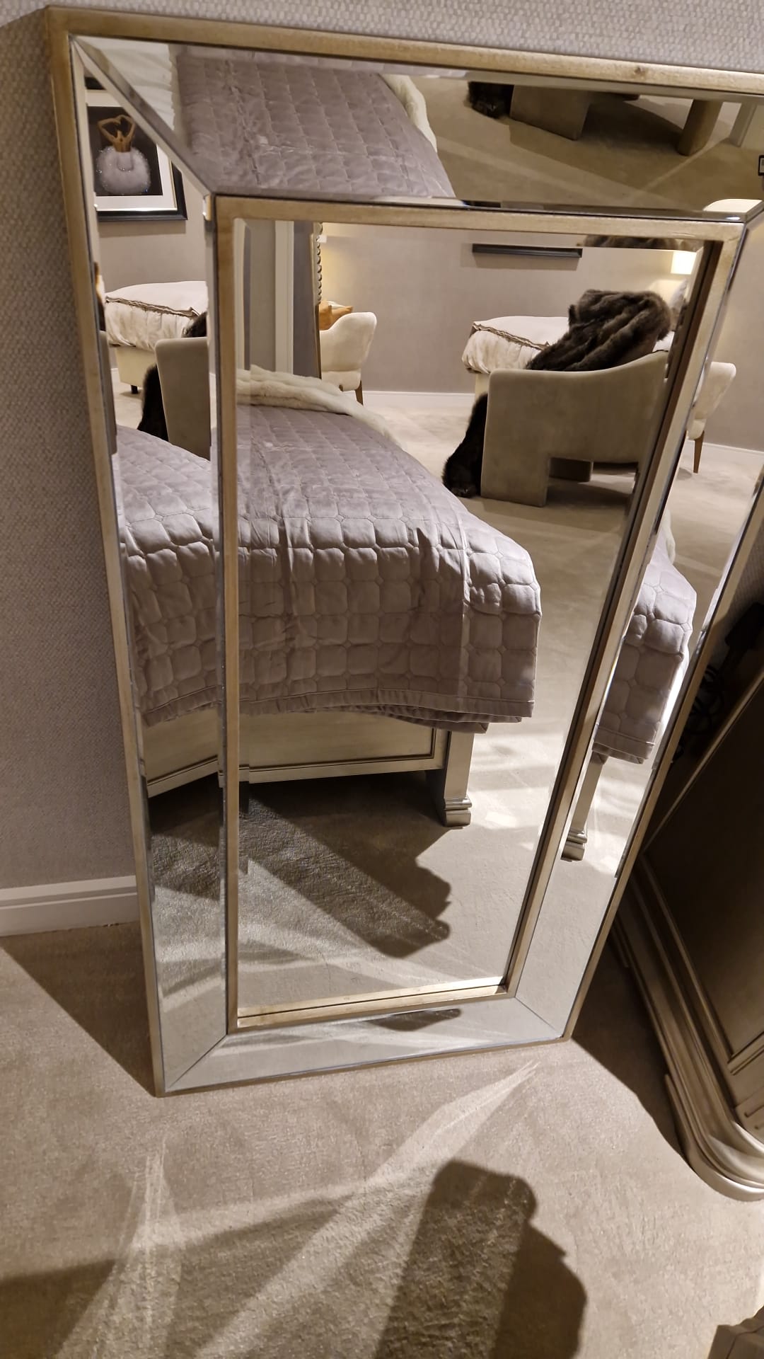 Sampson Rectangle large mirror champagne reduced to clear Last one Sold as seen-Renaissance Design Studio