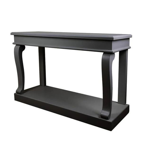 Samuel Savoy Scroll Black Console Table - Antique Glass Mirror 120cm-Renaissance Design Studio