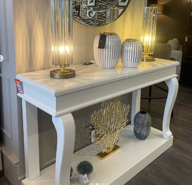 Samuel Savoy Scroll Console Table 130cm-Renaissance Design Studio