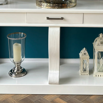 Samuel Savoy Scroll  console  table  150 cm with drawer in ivory