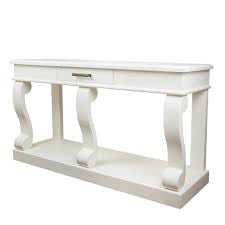 Samuel Savoy Scroll console table 150 cm with drawer in ivory-Console Table-Renaissance Design Studio