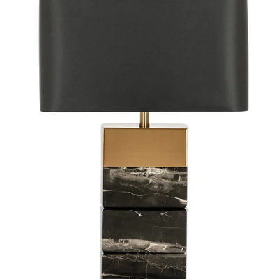 Sandy Marble  black and gold Table Lamp incl shade