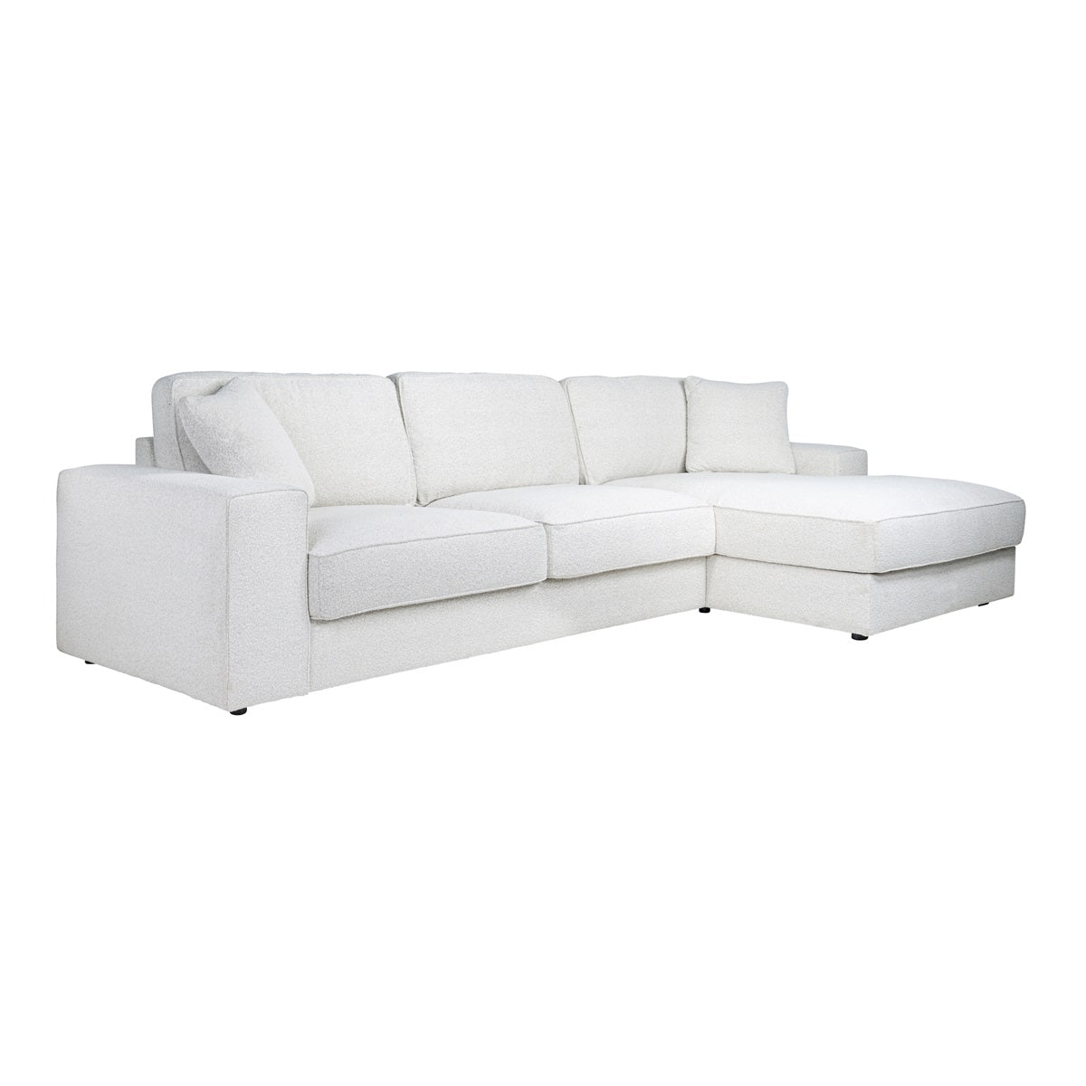 Santana large corner sofa in white boucle-Renaissance Design Studio