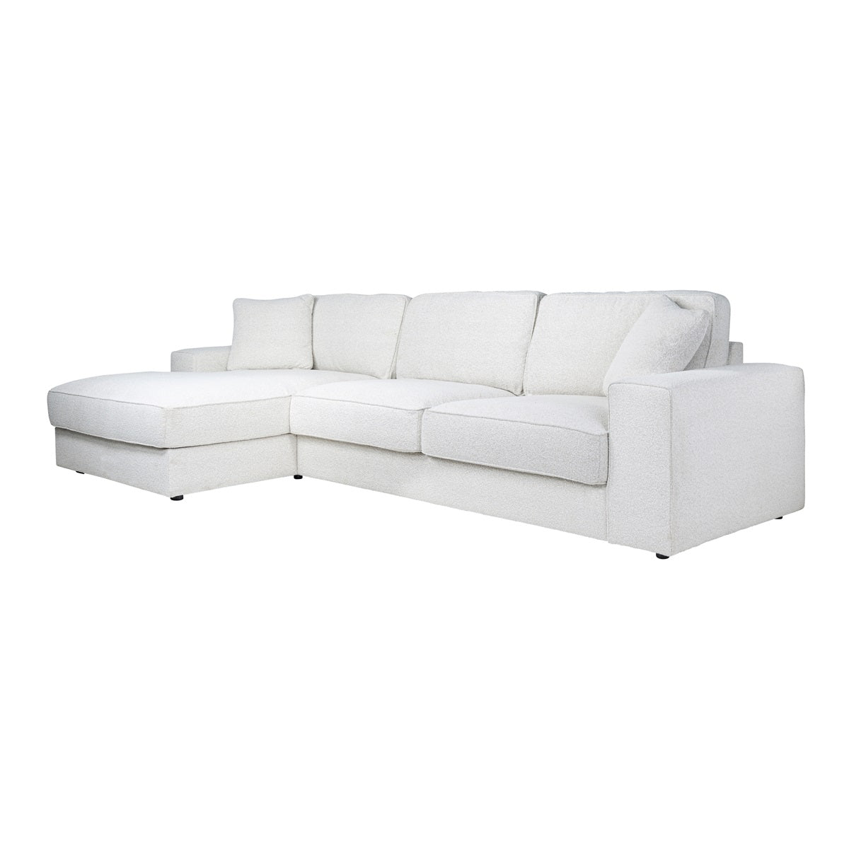 Santana large corner sofa in white boucle-Renaissance Design Studio