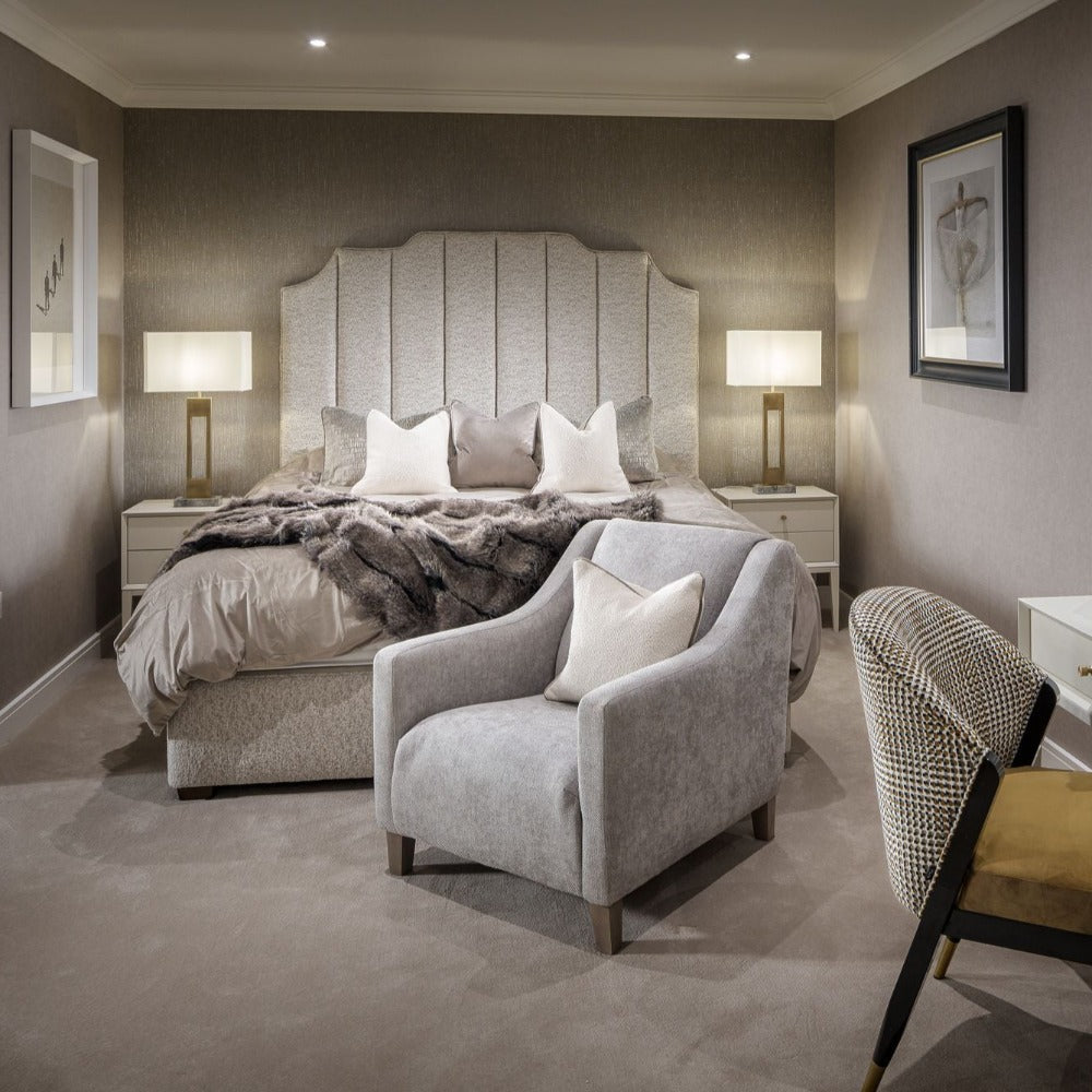 Santiago superking Bed in Nobilis of Paris fabric SOLD OUT-Renaissance Design Studio