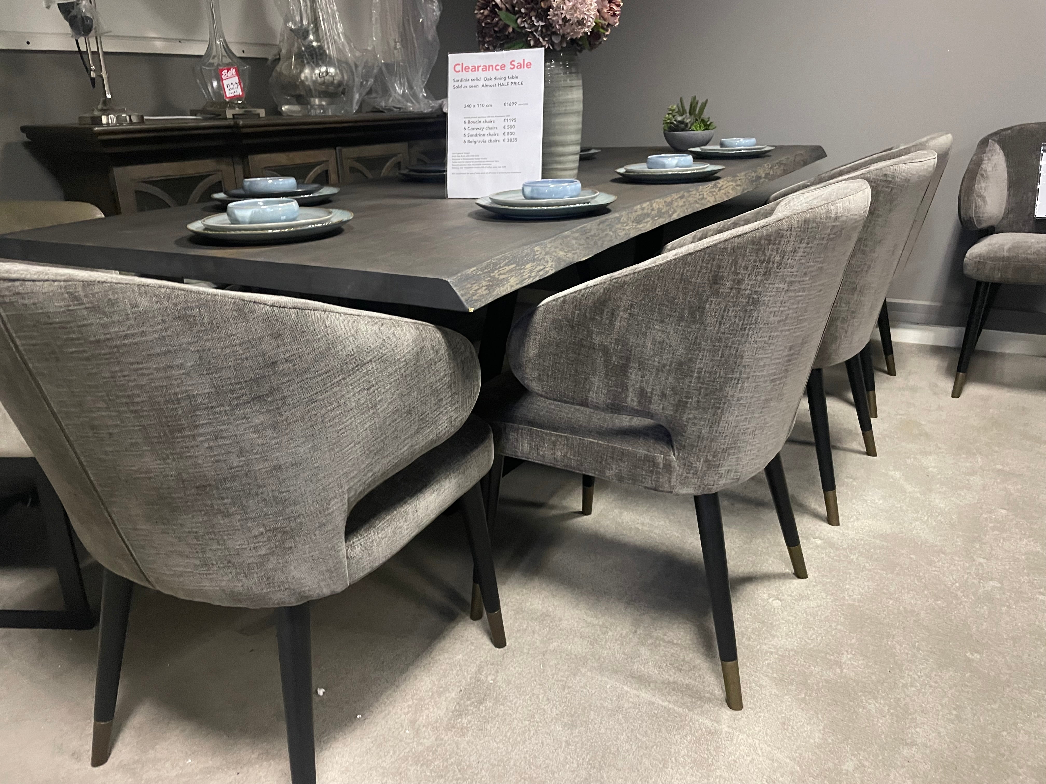 Sardinia Solid Oak Large Dining Table last one save up to 40%-Renaissance Design Studio