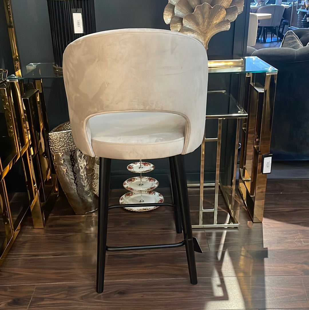 Savona Counter bar stool in Khaki velvet Reduced price-Counter Stools-Renaissance Design Studio