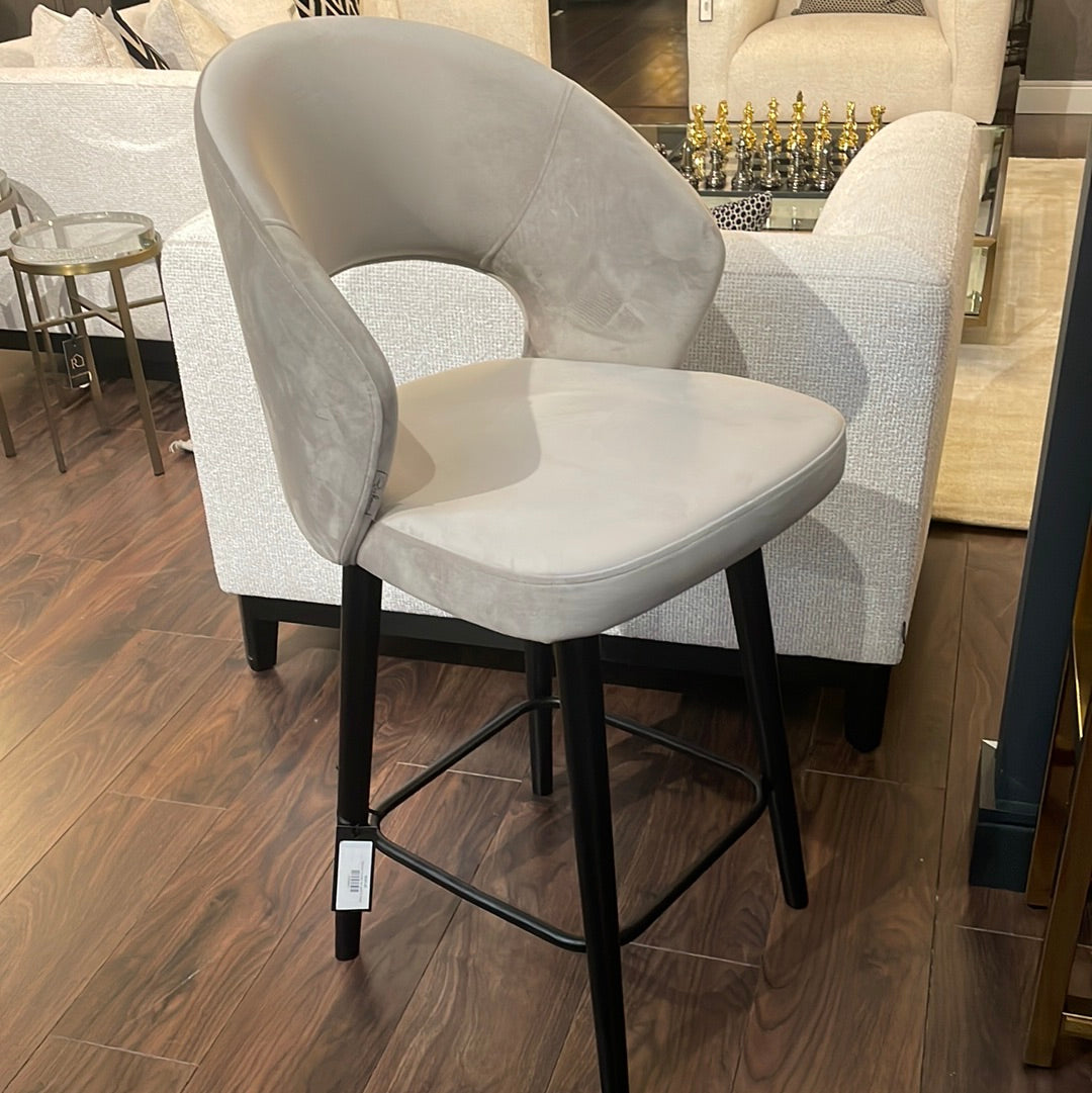 Savona Counter bar stool in Khaki velvet Reduced price-Counter Stools-Renaissance Design Studio