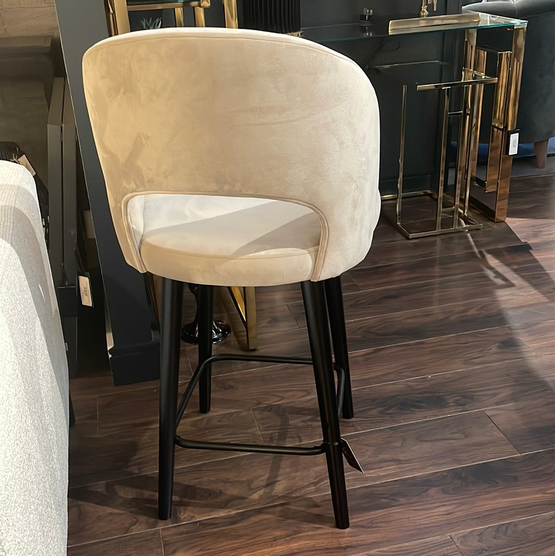 Savona Counter bar stool in Khaki velvet Reduced price-Counter Stools-Renaissance Design Studio
