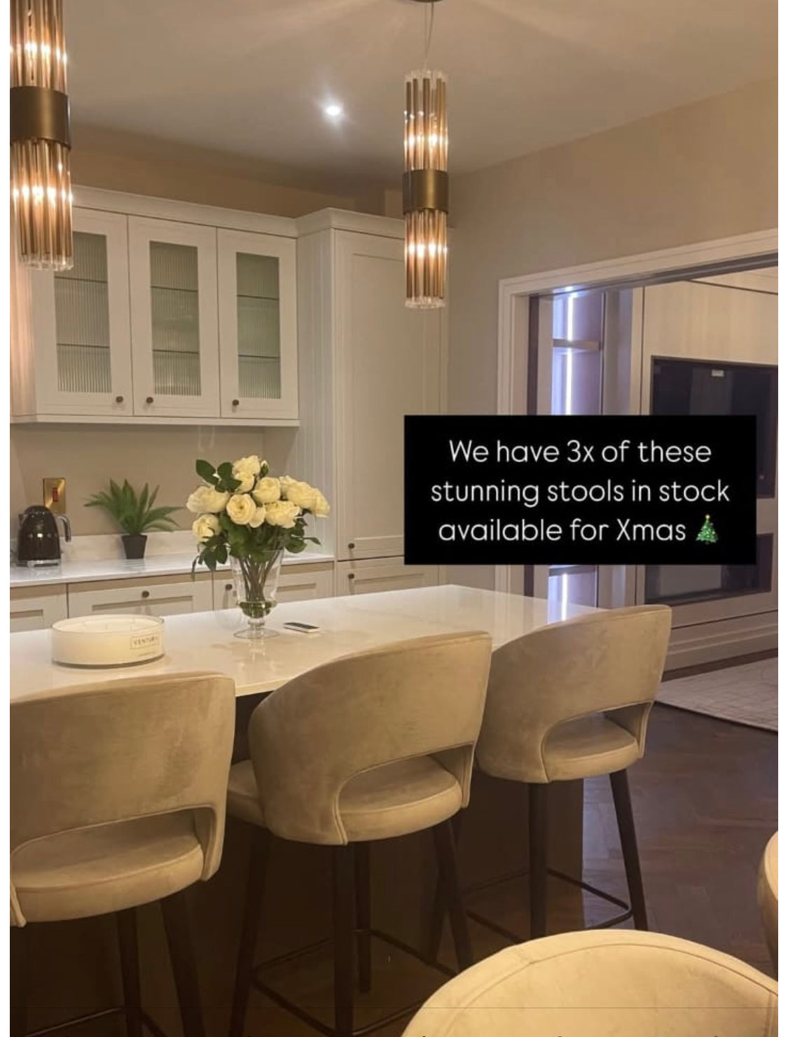 Savona Counter bar stool in Khaki velvet Reduced price-Counter Stools-Renaissance Design Studio