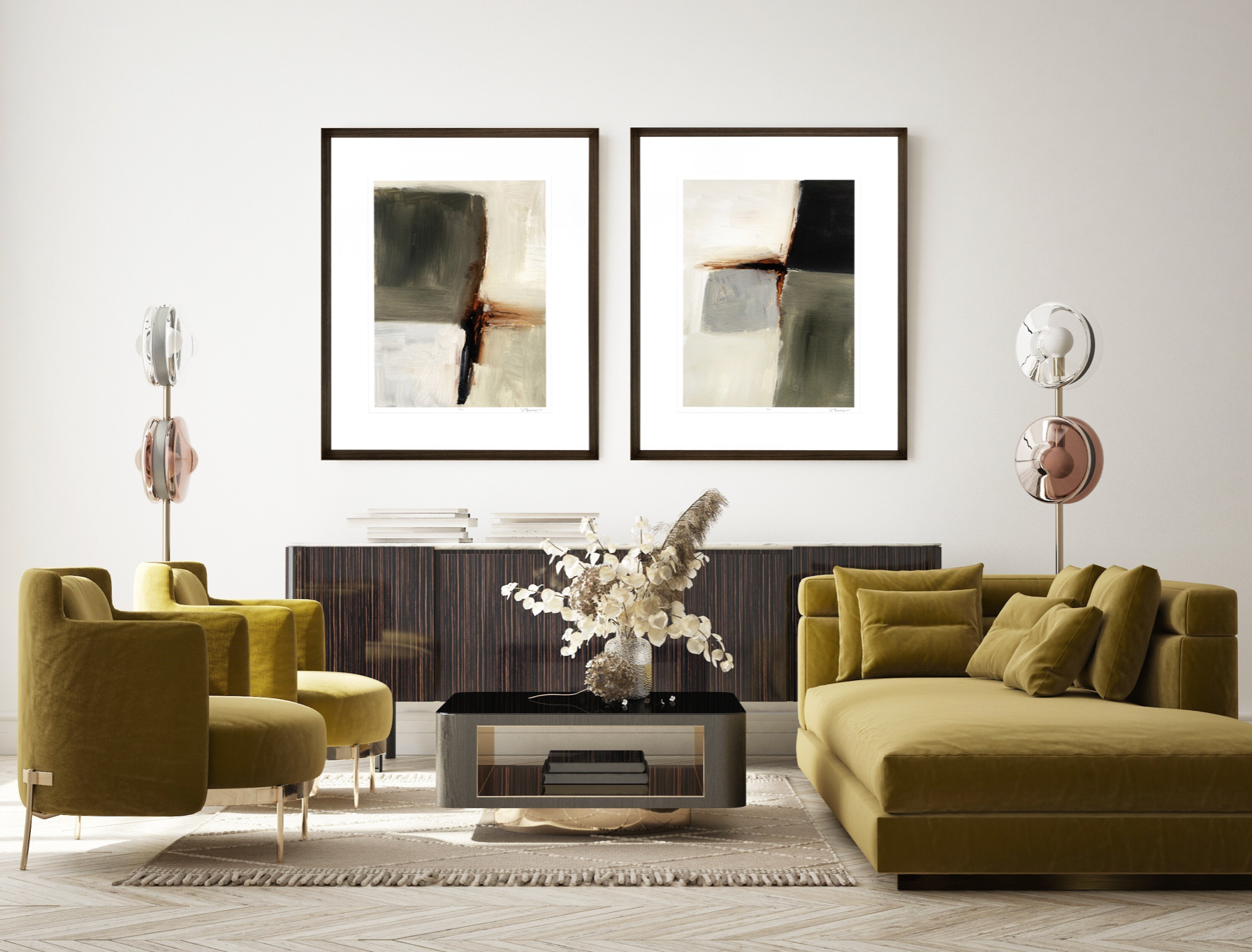 Segmented Neutrality I – Limited Edition Wall Art for Luxury Interiors-Renaissance Design Studio