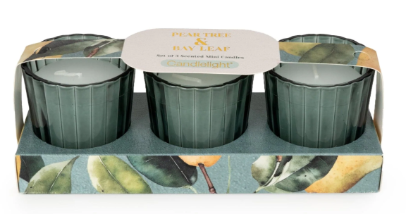 Set of 3 Votives - Pear Tree & Bay Leaf-Renaissance Design Studio