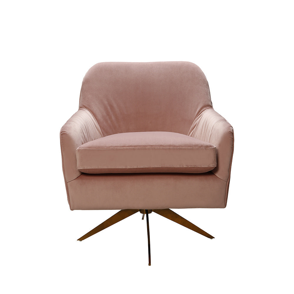 Sia blush pink swivel chair REDUCED-occasional chair-Renaissance Design Studio