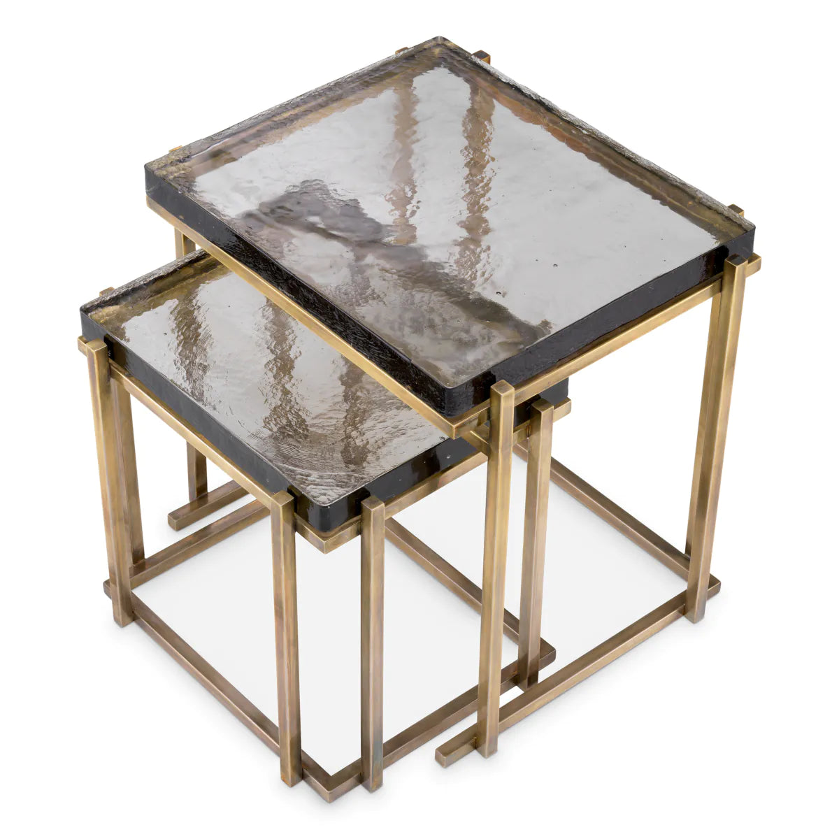 Side Table Niemeyer Set of 2 - Vintage Brass by Eichholtz-Renaissance Design Studio