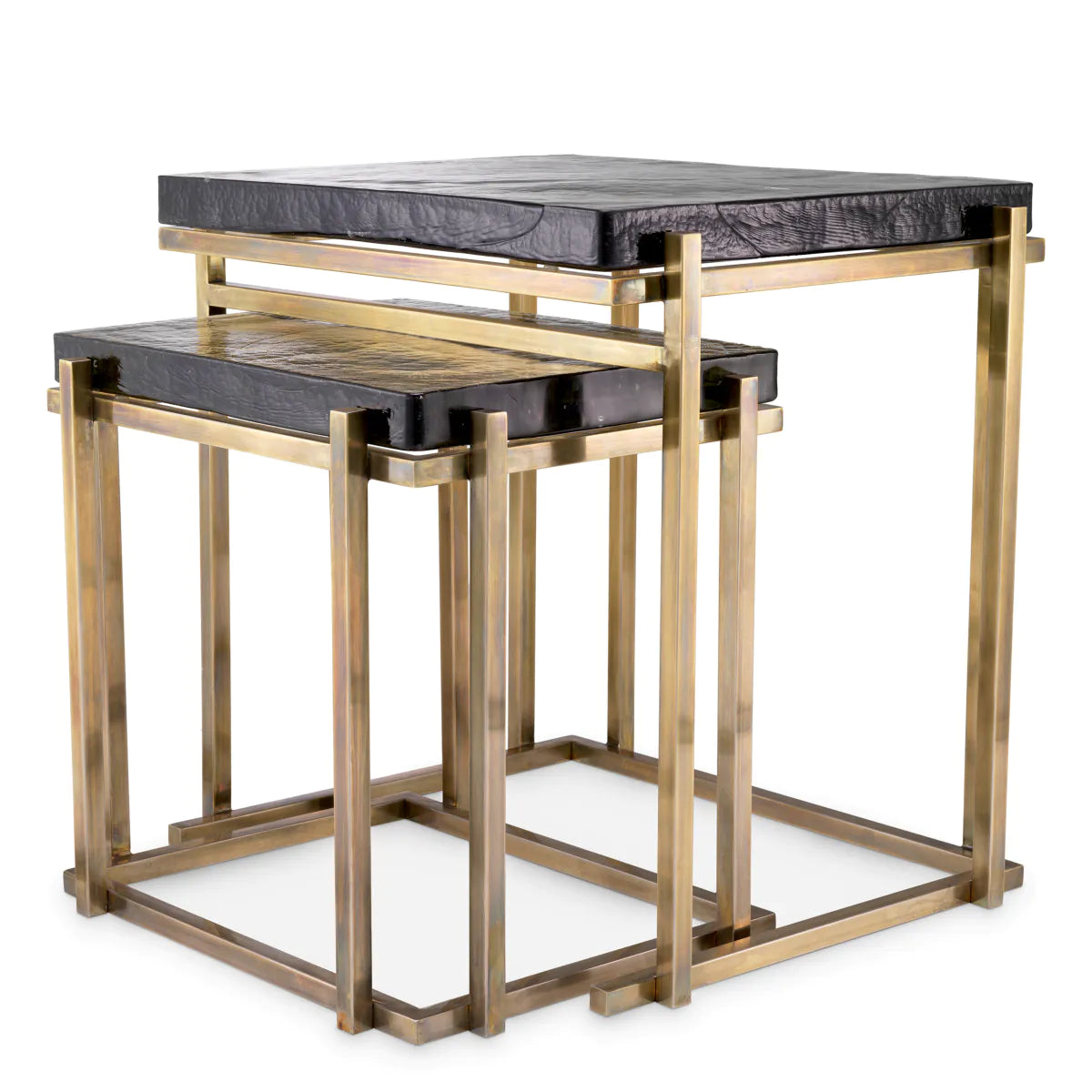 Side Table Niemeyer Set of 2 - Vintage Brass by Eichholtz-Renaissance Design Studio
