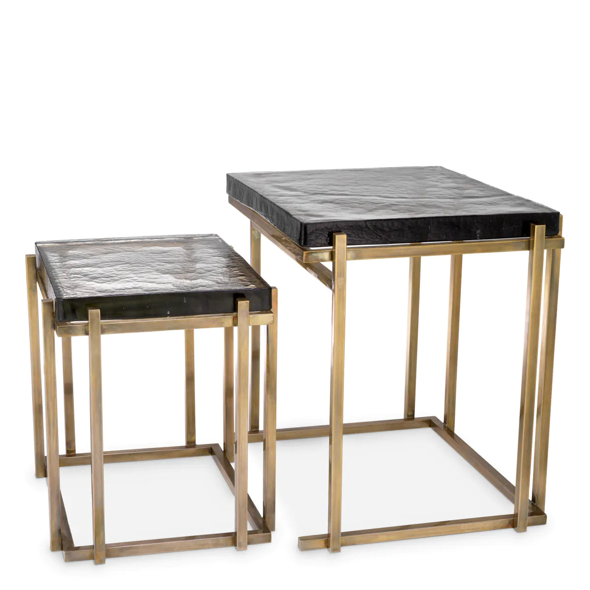 Side Table Niemeyer set of 2. Vintage brass by Eichholtz-set of 2 side tables-Renaissance Design Studio