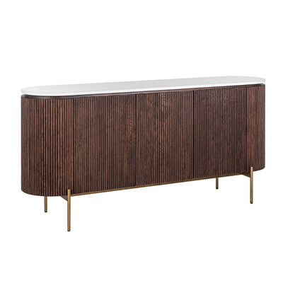 Sideboard Barkley 3-doors (Brushed Gold) marble top 180 cm