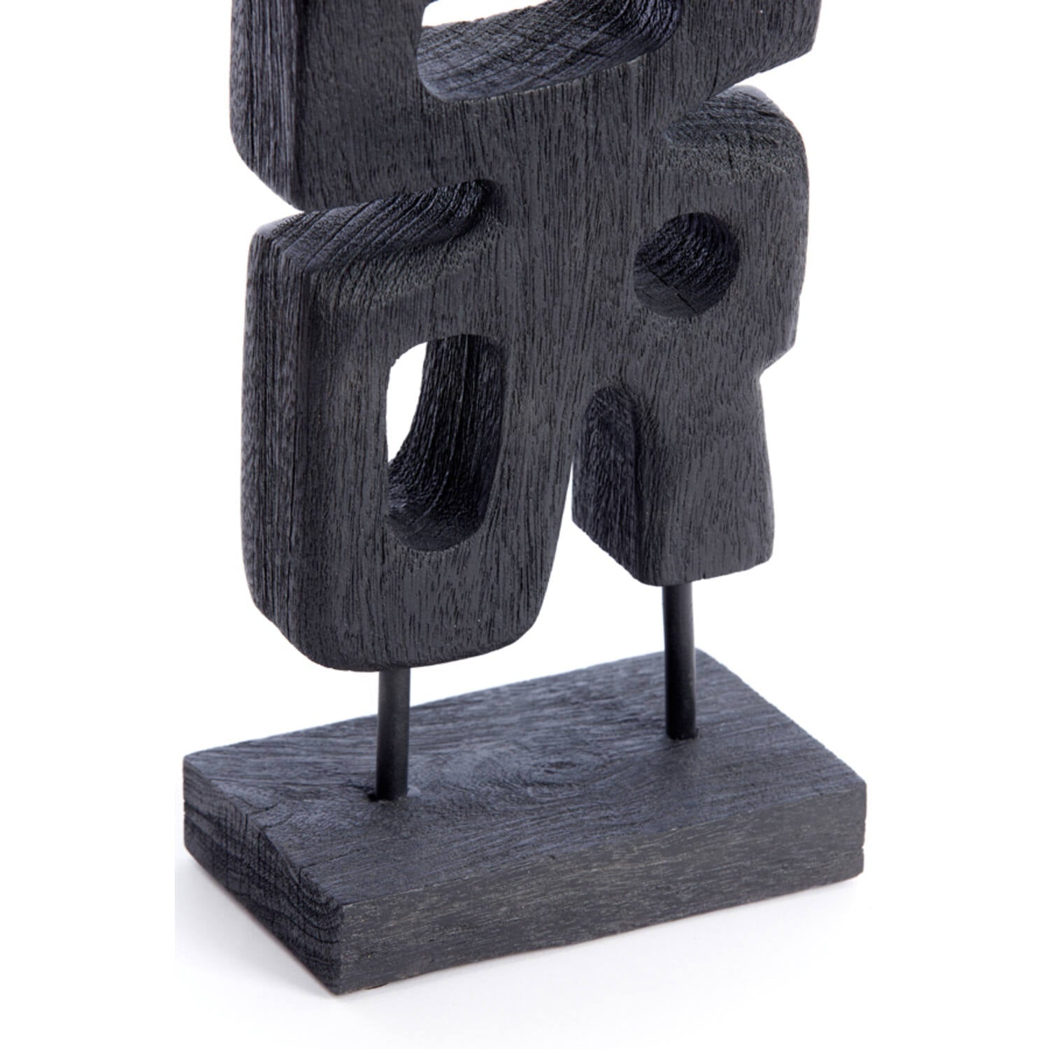 Silvia Wood Matt Black Ornament-Renaissance Design Studio