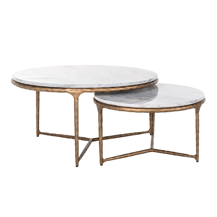 Smith set of 2 marble coffee tables sold out-Coffee tables round-Renaissance Design Studio