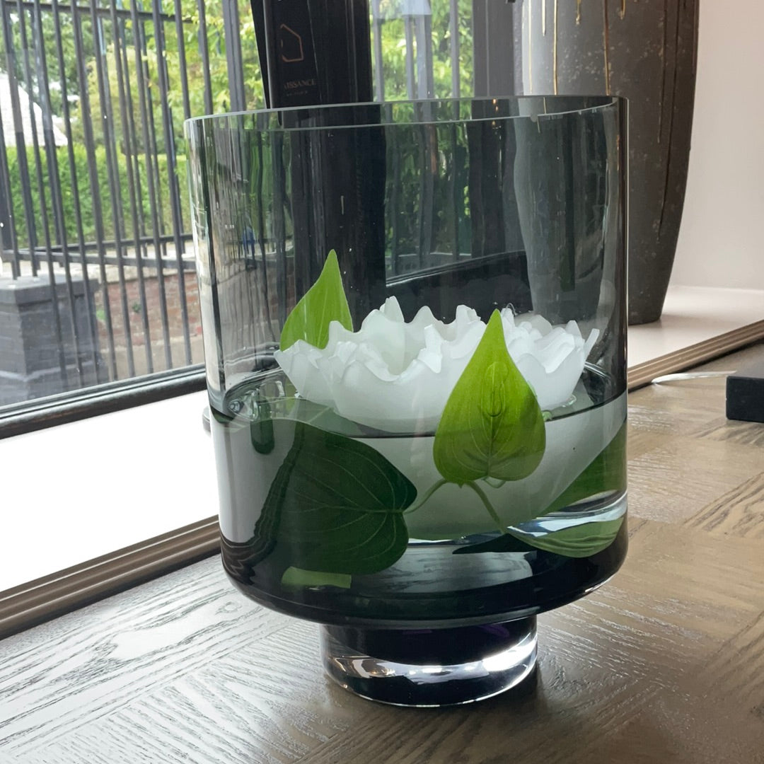 Smoked Glass Hurricane mouth blown €59.95-Vase-Renaissance Design Studio