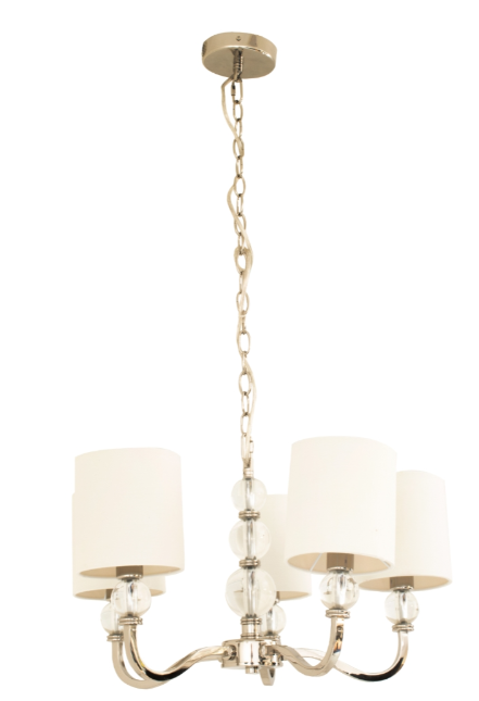 Sofia 5 Arm Pendant in nickel or mocha by RV Ashley-Renaissance Design Studio