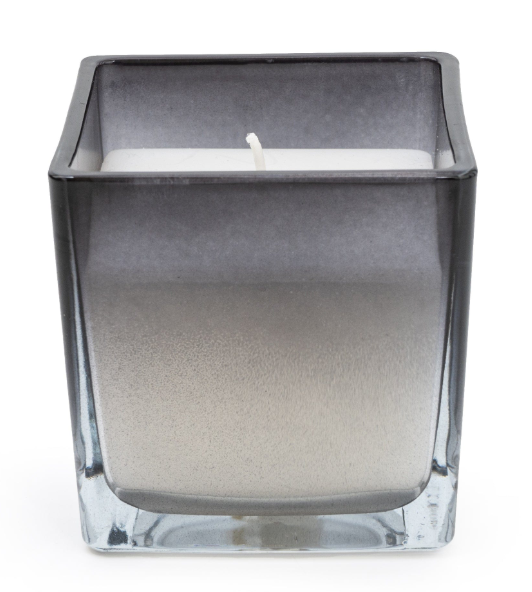 Square glass candle holder-candle in glass pot-Renaissance Design Studio