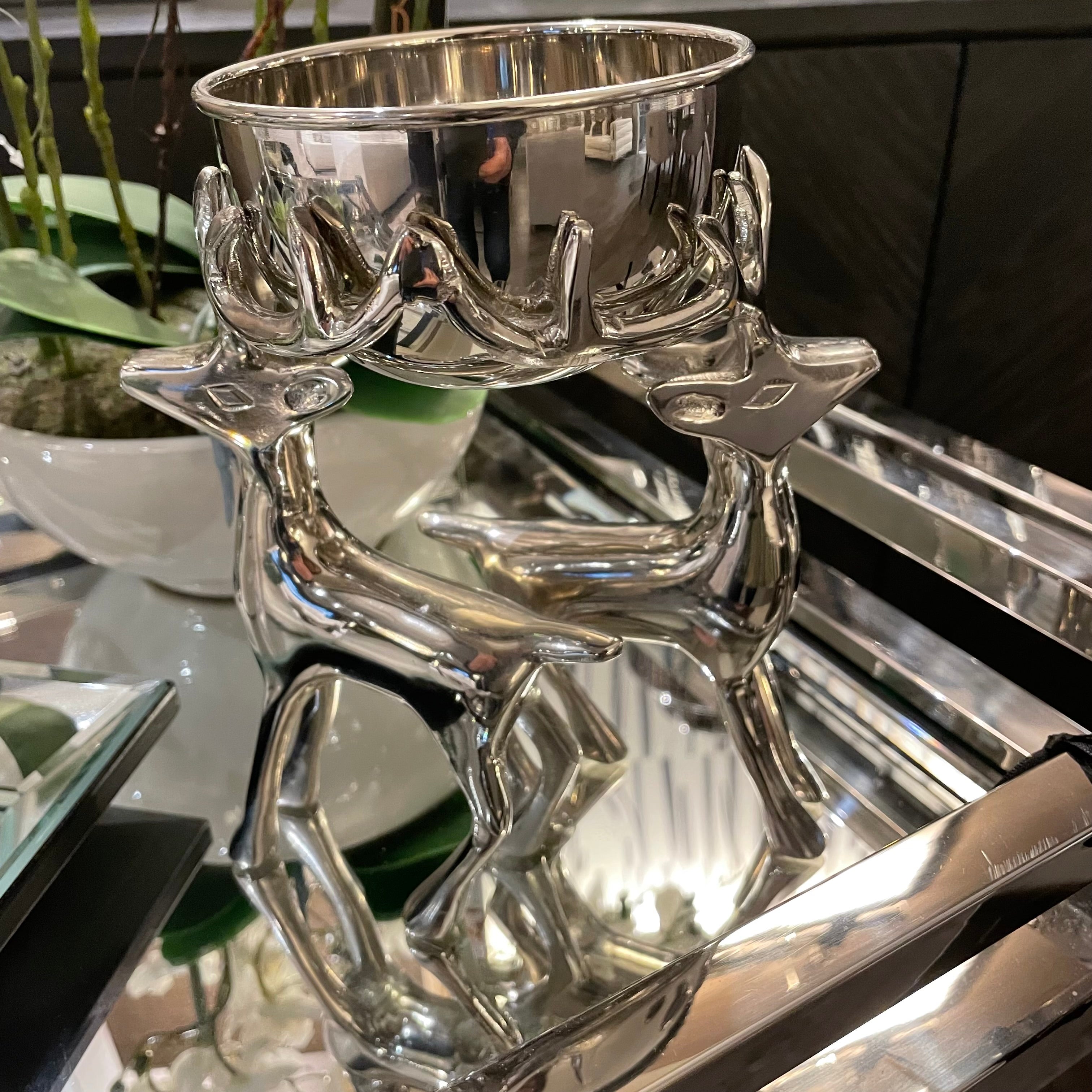 Stag silver peanut bowl-Renaissance Design Studio