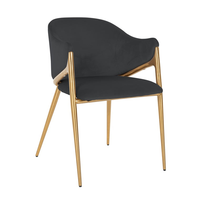 Stefani Dining Chair in Khaki Velvet or black velvet-Renaissance Design Studio