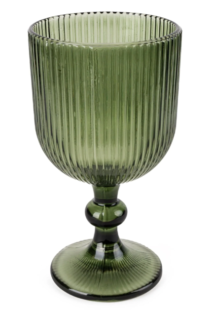 Stemmed Red Wine Glass - Green-Renaissance Design Studio