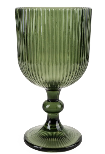 Stemmed Red Wine Glass - Green-Renaissance Design Studio