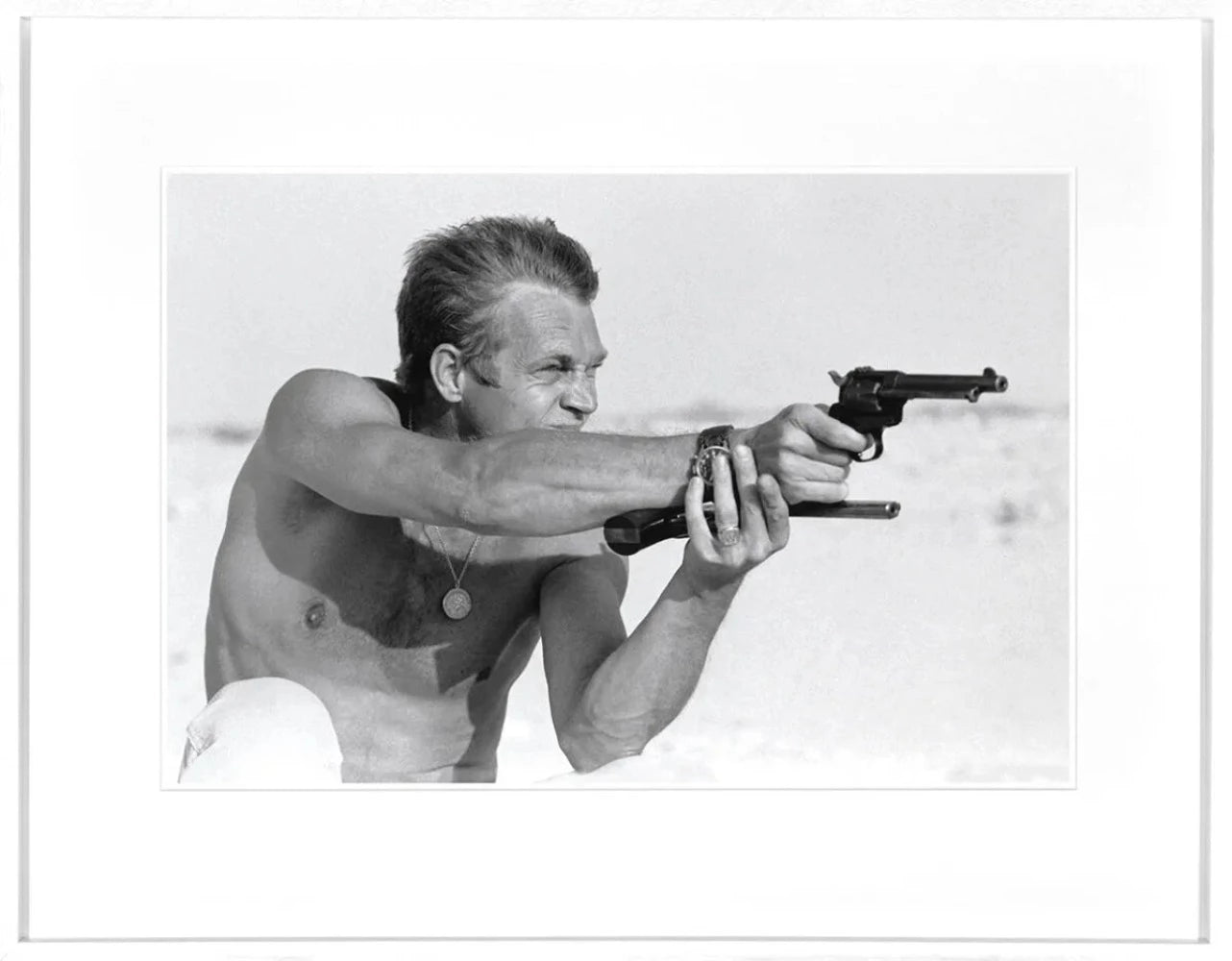 Steve McQueen Pistols. Hand made framed art work Reduced Sale