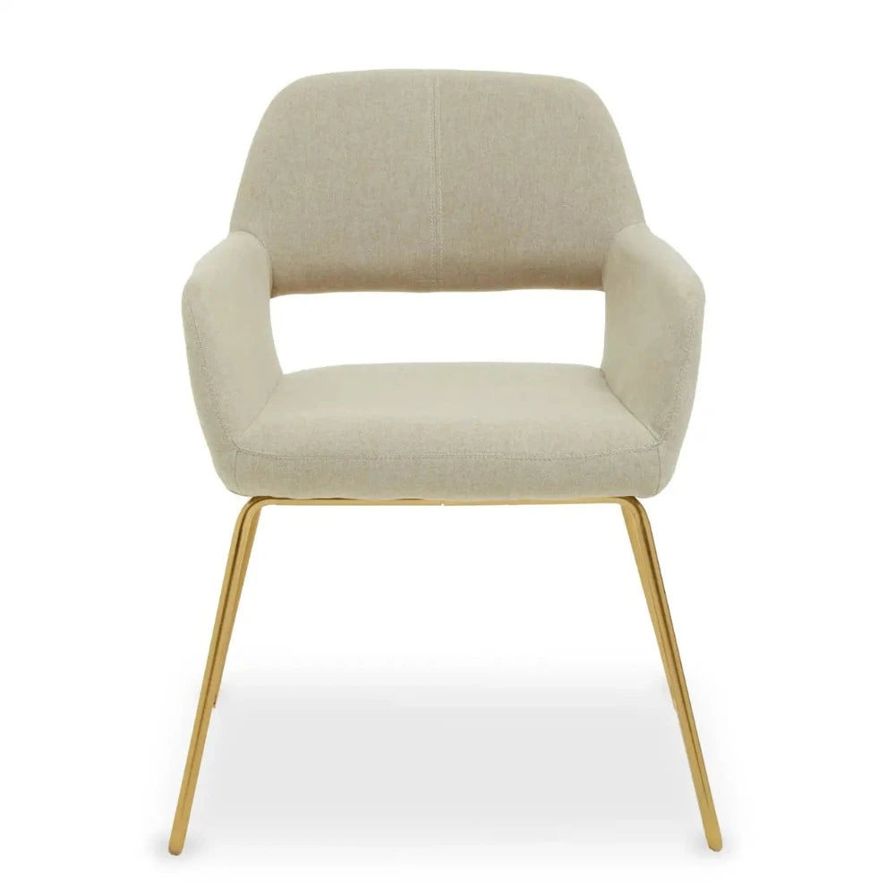 Stockholm dining chair in ivory and gold-Dining chair-Renaissance Design Studio