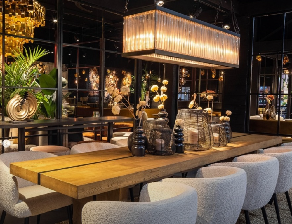 Strip custom made solid oak dining table in custom sizes