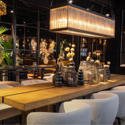 Strip custom made solid oak dining table in custom sizes