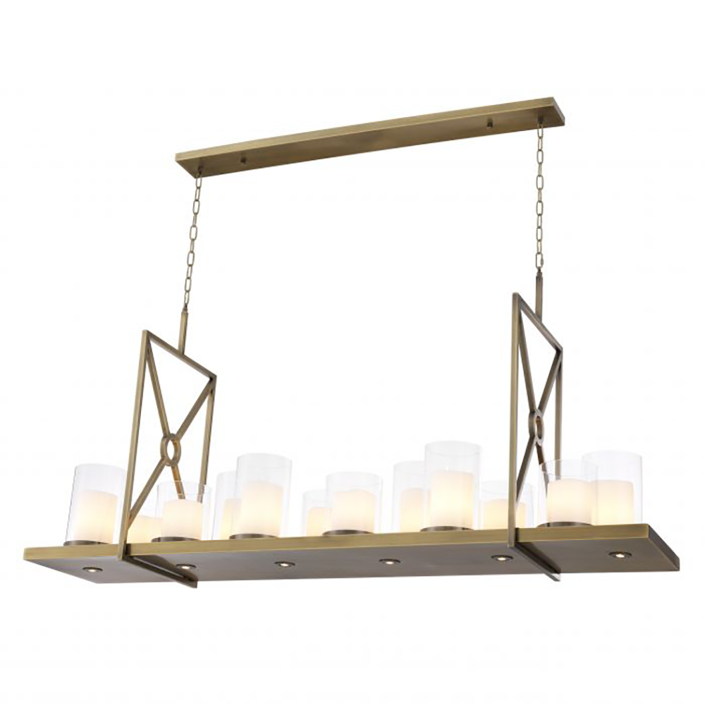 Summit in Brushed Brass Chandelierwith remote control by Eichholtz - Reduced Price-Renaissance Design Studio