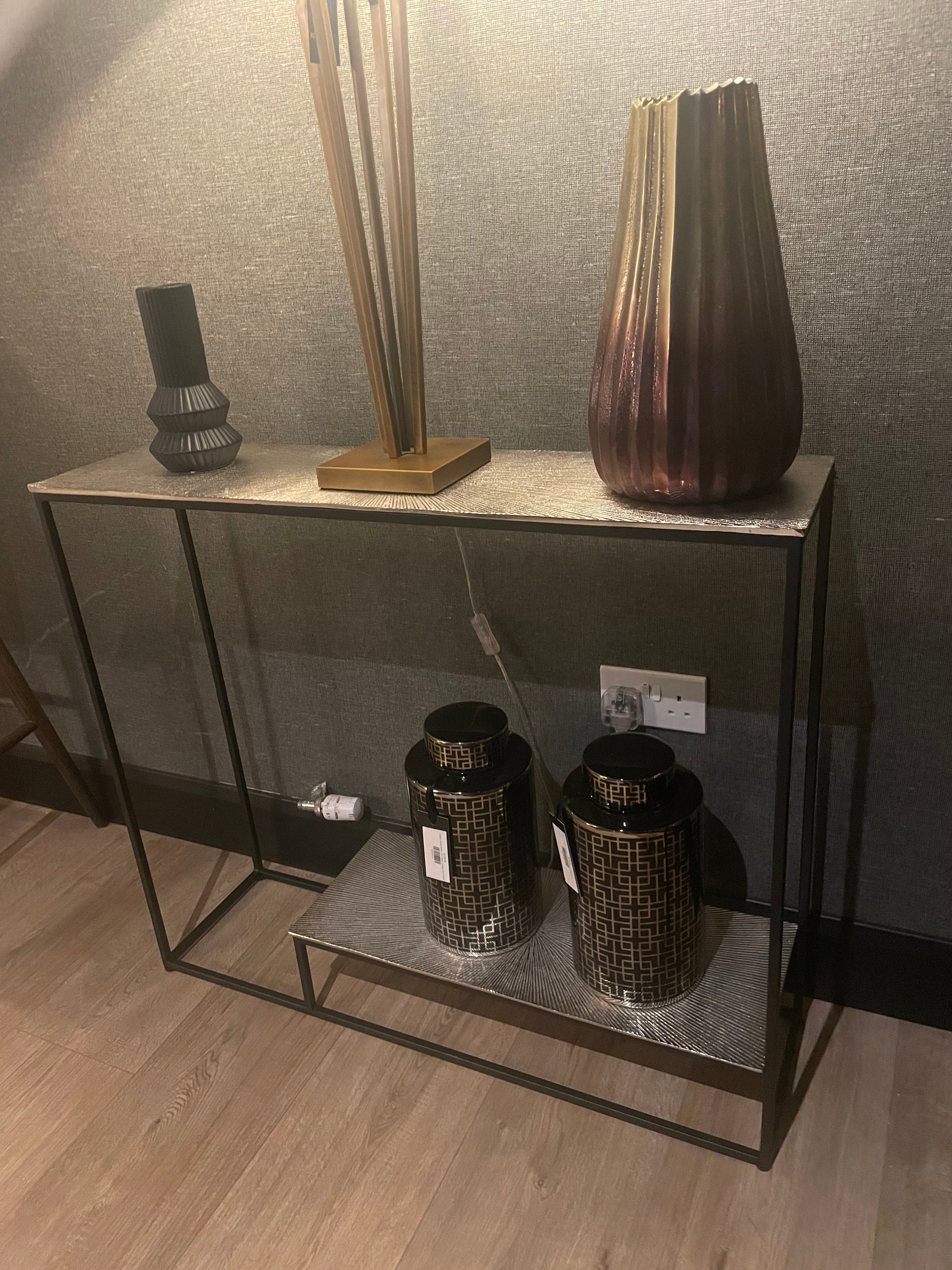 Susanne black and brushed gold console table. SPECIAL SALE PRICE-Renaissance Design Studio