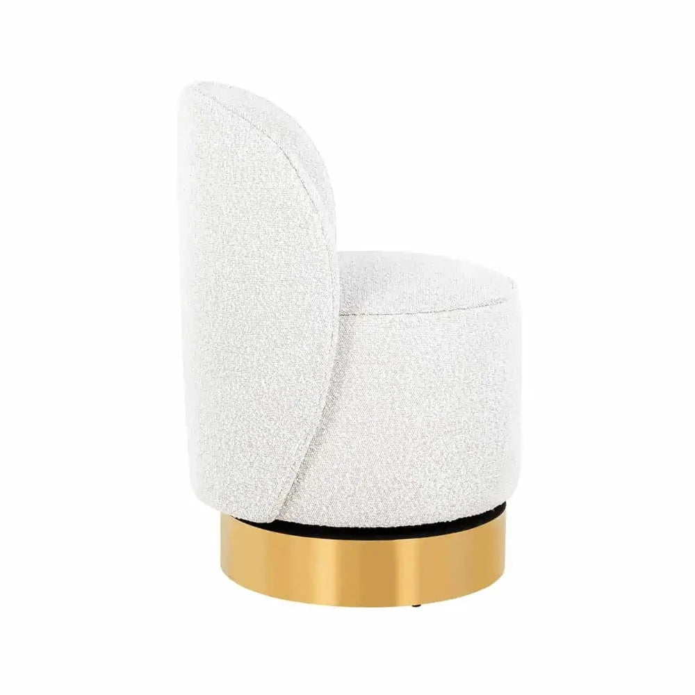 Swivel chair Bristel White Bouclé-Renaissance Design Studio