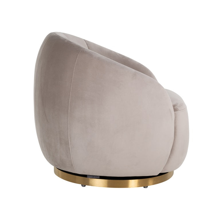 Swivel easy chair Jagger Brushed gold-Renaissance Design Studio