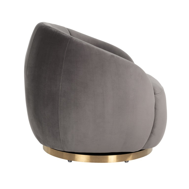 Swivel easy chair Jagger Brushed gold-Renaissance Design Studio