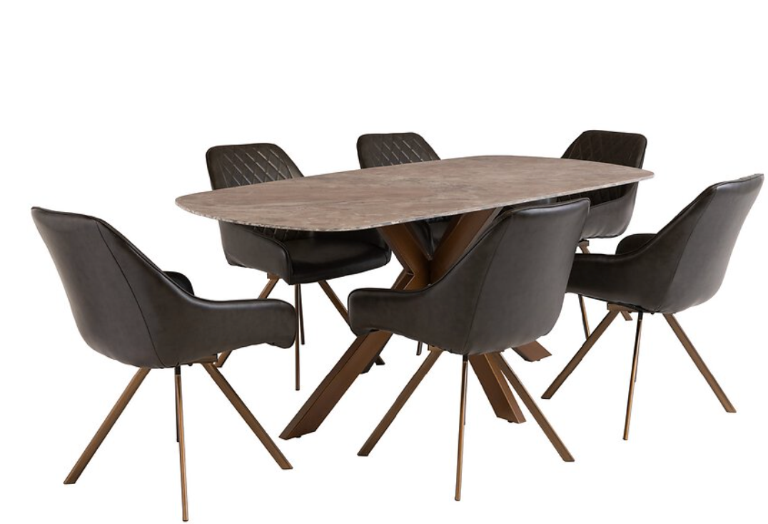 Sylvie Stylish marble dining table-Renaissance Design Studio