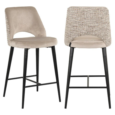 Tabitha designer trendy nature Counter stool with twin fabric