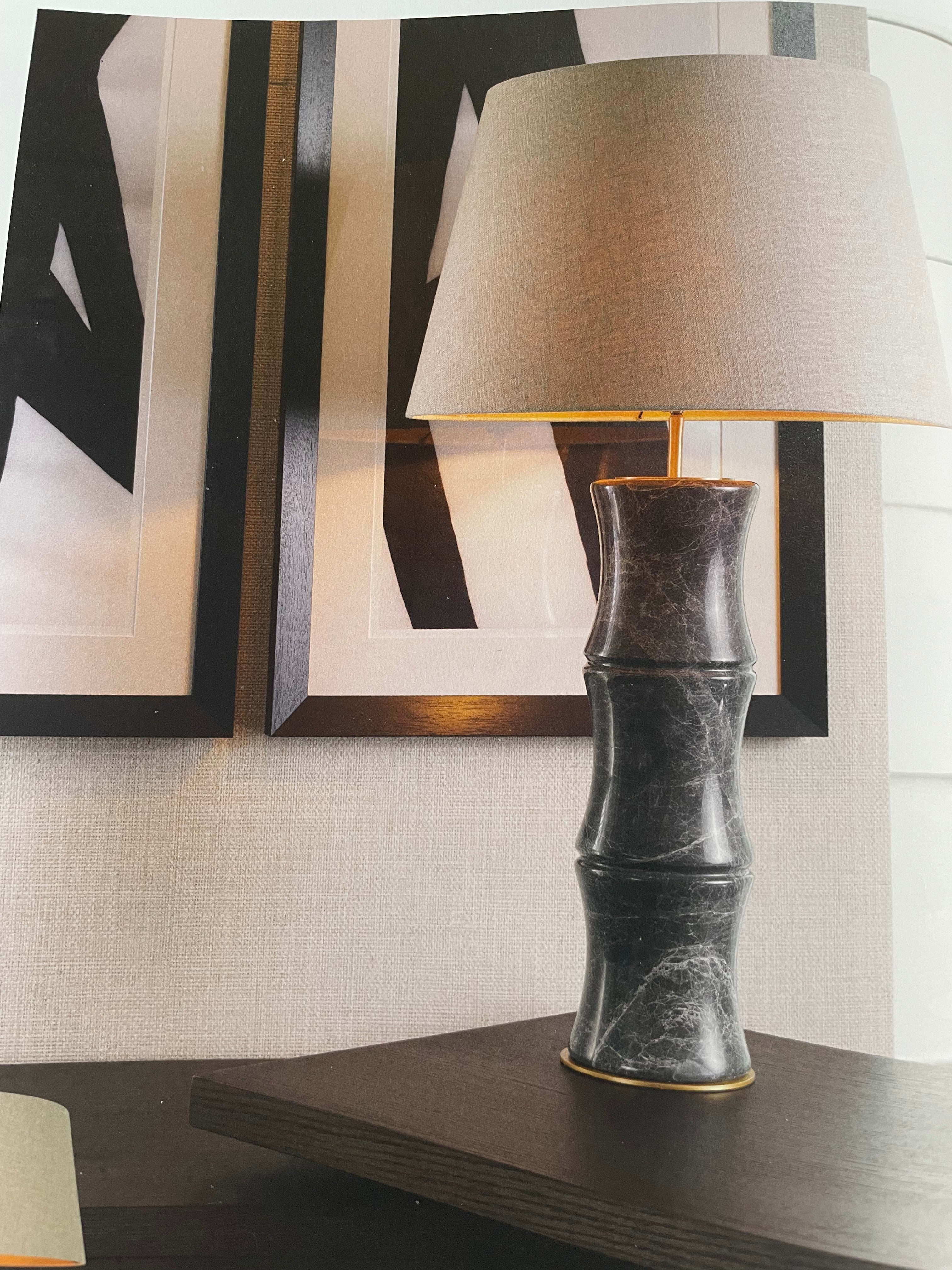 Table lamp Bonny marble and antique brass finish Bon Nuit by Eichholtz-Table lamps-Renaissance Design Studio