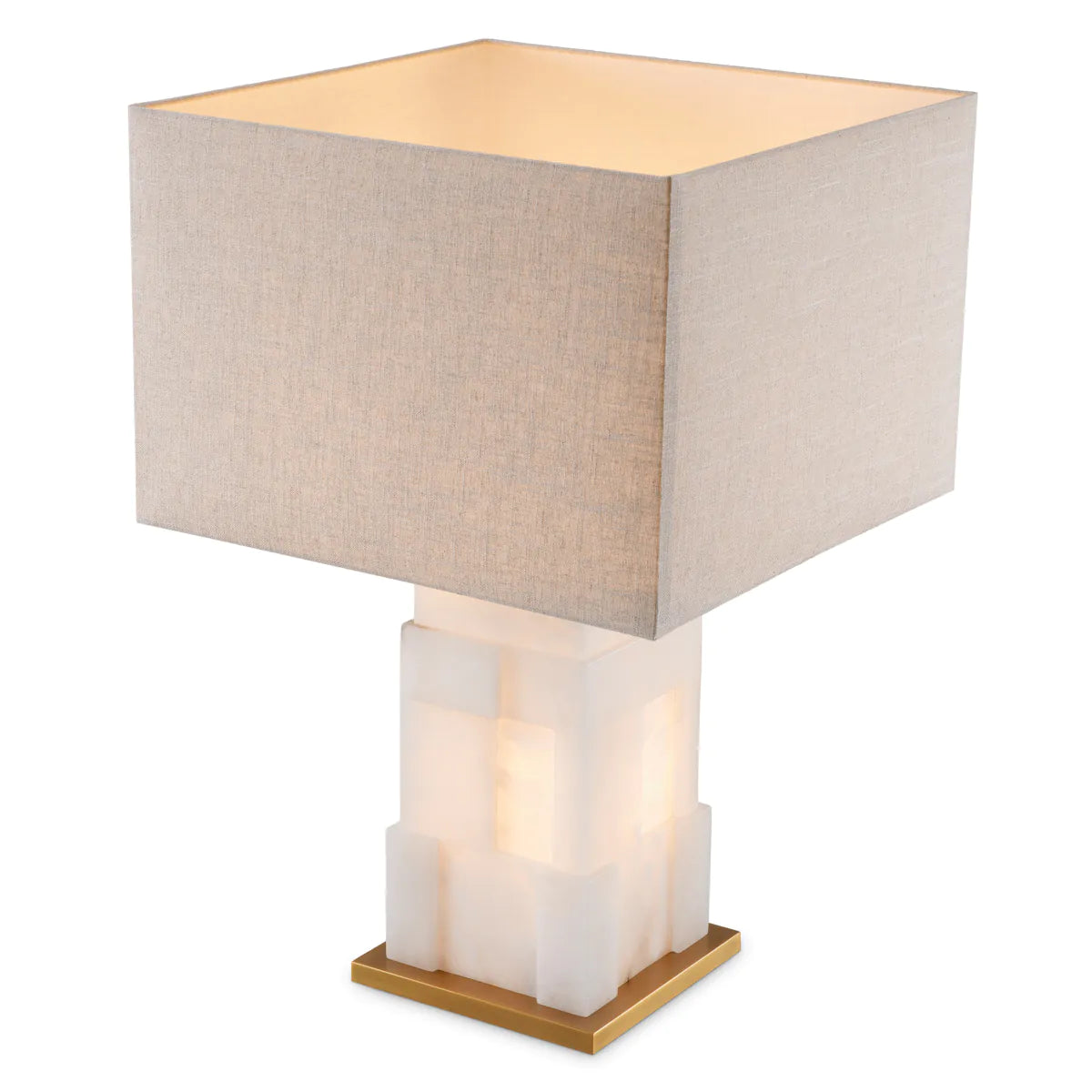 Table Lamp Fabiano Alabaster and antique brass by Eichholtz-Table Lamp-Renaissance Design Studio