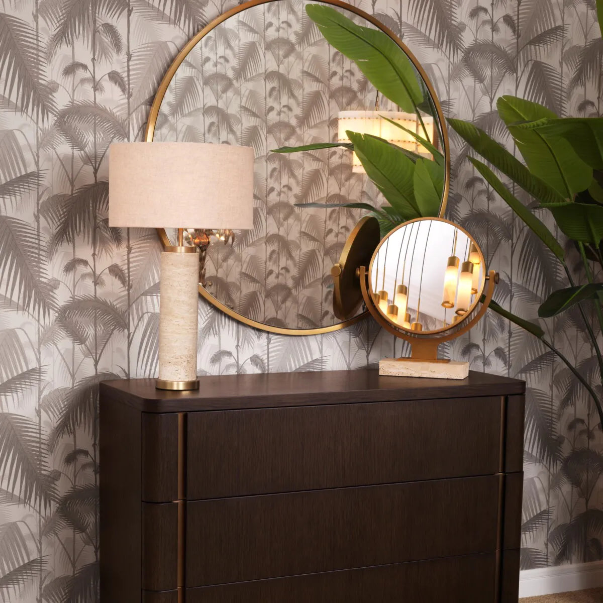 Table Mirror Briançon on Travertine marble by Eichholtz-table mirror-Renaissance Design Studio