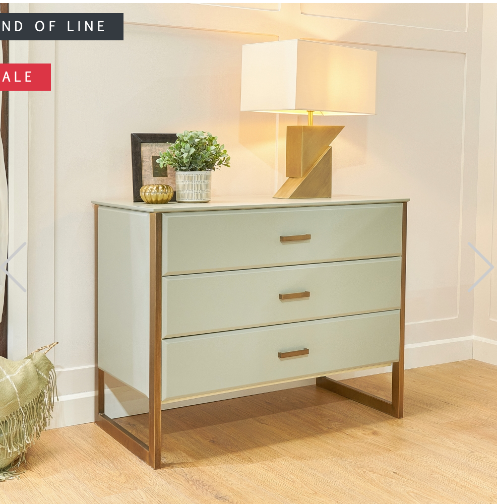 The Verity 3 Drawer Chest by RV ASTLEY reduced-Renaissance Design Studio