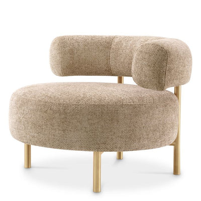 Thompson Occasional chair by Eichholtz in faux shearling or Lyssa sand