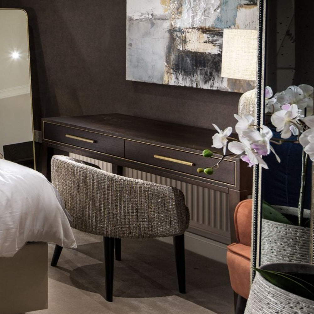 Timmy chocolate and Brass Desk-Desk-Renaissance Design Studio