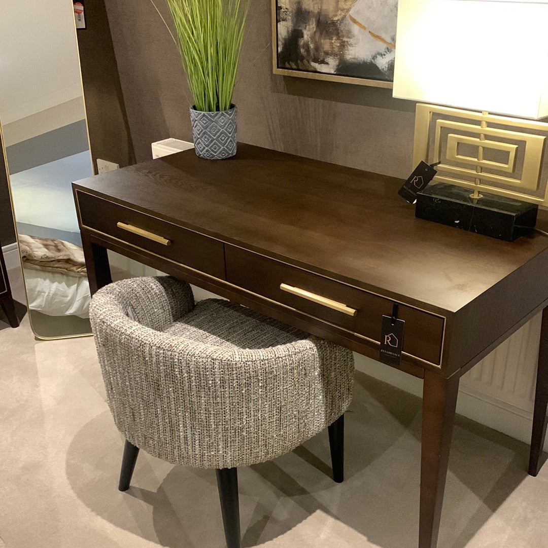 Timmy chocolate and Brass Desk-Desk-Renaissance Design Studio