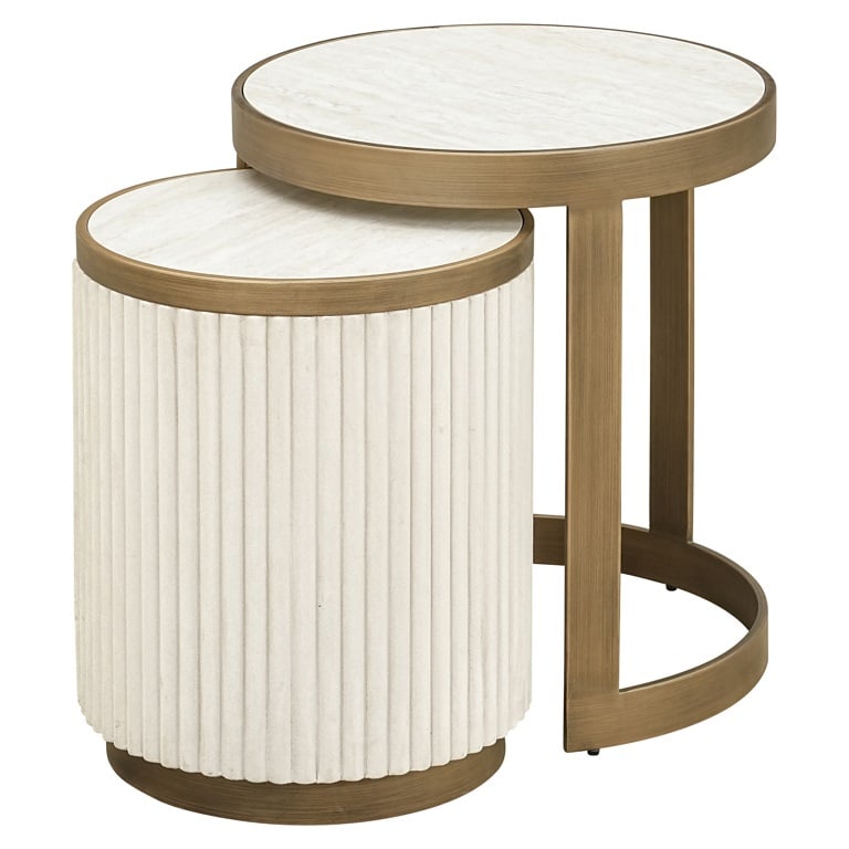Tina Nest of round side tables white-Renaissance Design Studio
